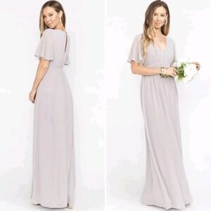 Show Me Your Mumu Emily Empire Maxi Dress Dove Gray